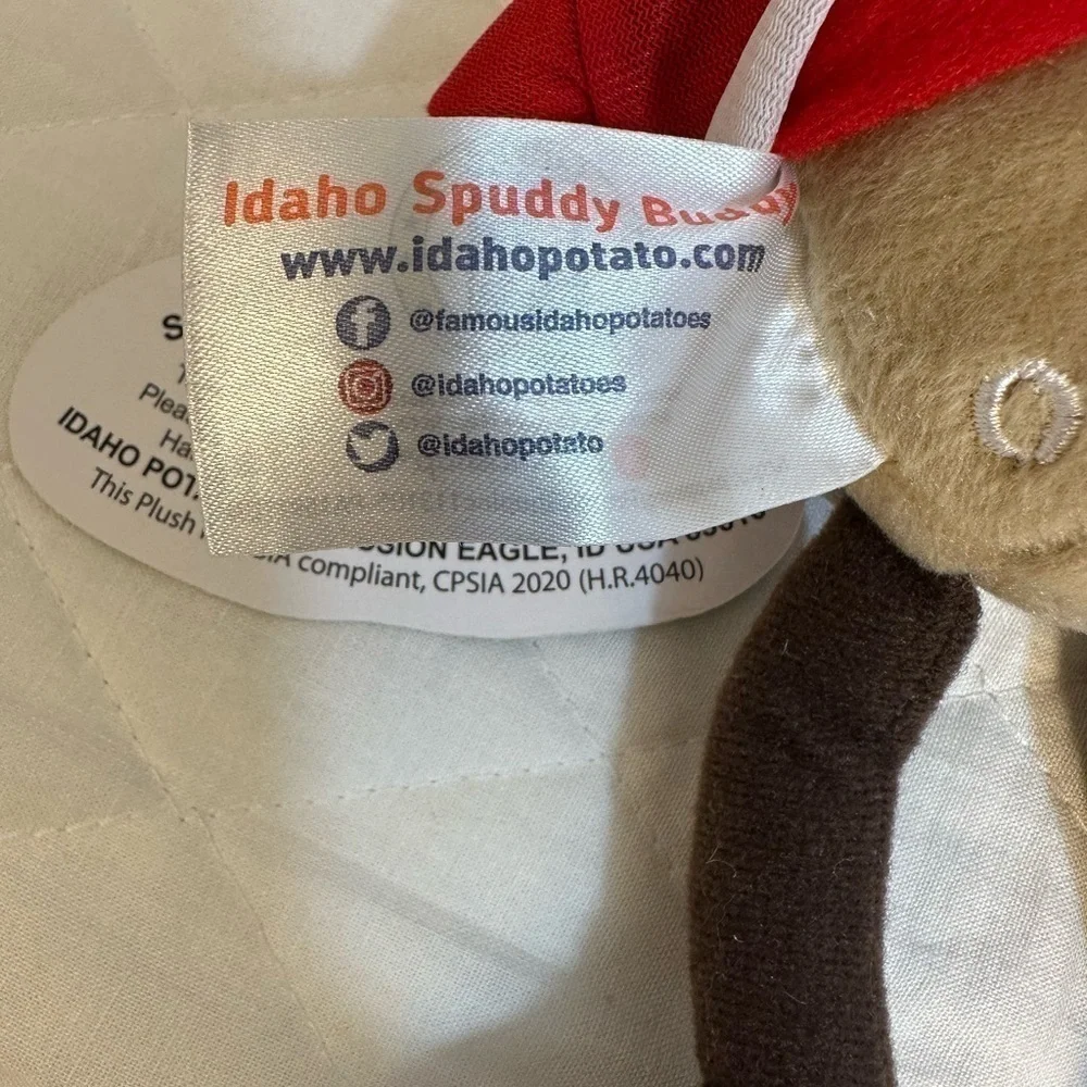 Spuddy Buddy Plush 8” Long The Star Of The Famous Idaho Potato Bowl Doll NWT - Picture 6 of 6